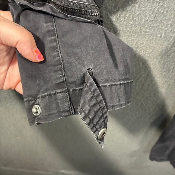 Smoke Rise men cargo pants large Black Moto Biker grunge skater double knee - Picture 4 of 6